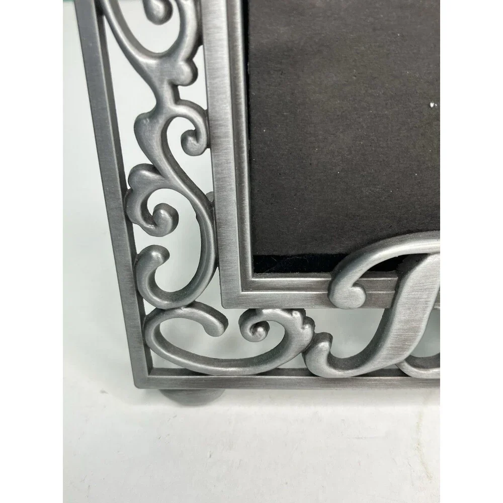Malden Baby Picture Frame Metal Pewter 4x6 Baby & Rattlers on Boarder New